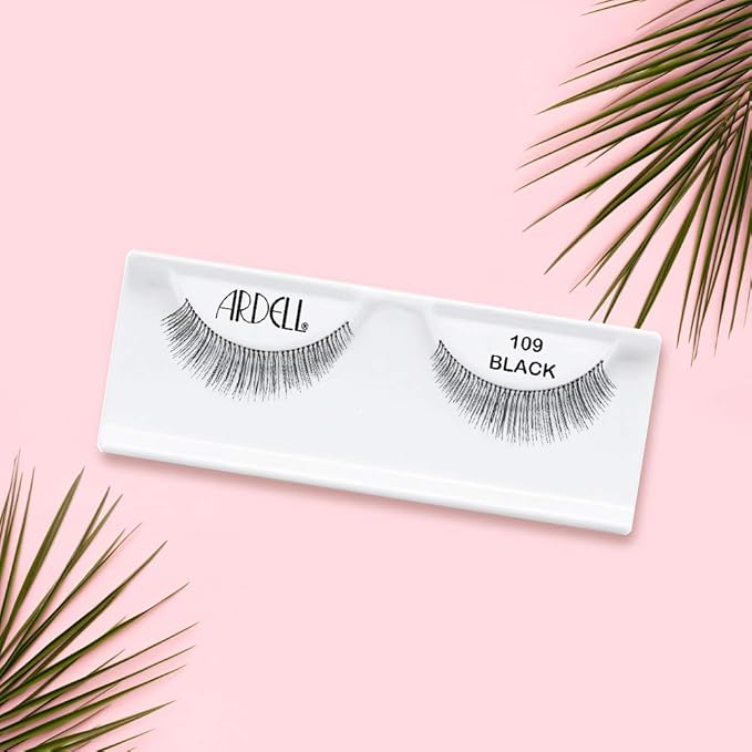 Ardell Natural Lashes False Eyelashes 109 - Black, Reusable Strip Lashes Lash Enhancement for Everyday Wear, 4 Pack