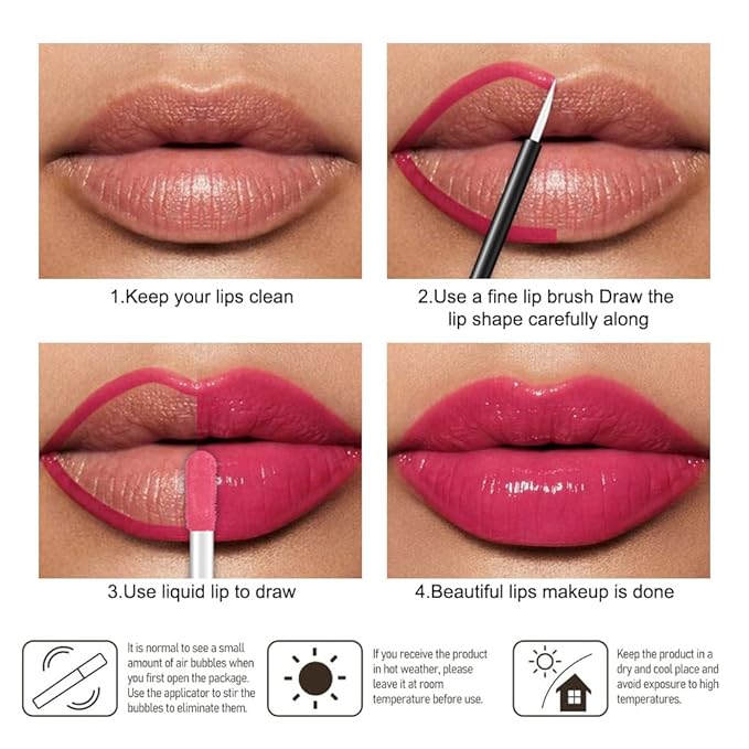 Kaely Longwear Shine Lipstick for Women, Highly Pigmented Liquid Lip Color Makeup, Non-Transfer Lip Gloss Stain Waterproof Smudge Proof 24 Hour, Glossy Finish, Vegan & Cruelty-free, 16 STRIKING