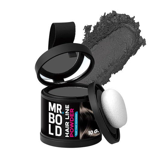 Mr Bold Hairline Powder - Instantly Conceals Hair Loss, GREY Root Cover Up Hair Color for Gray Coverage, Hair Shadow Toppers for Women and Men, Thin Hair Powder (10g)