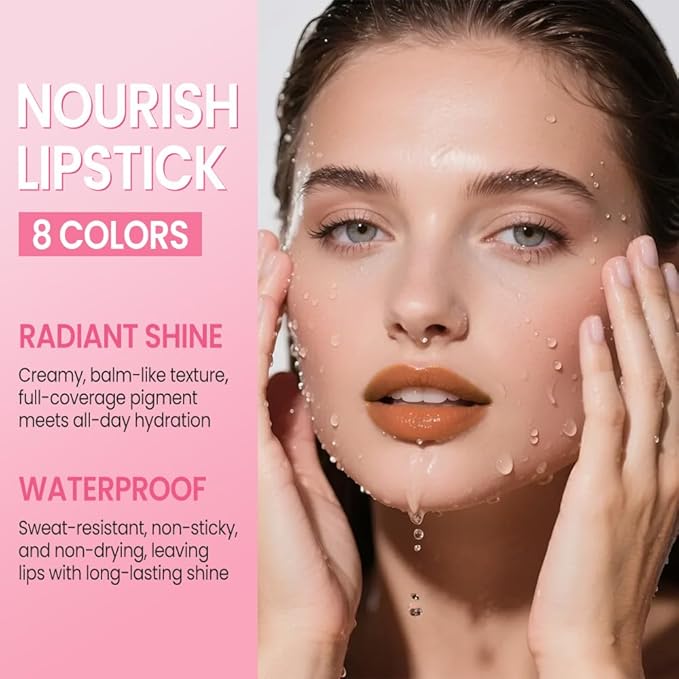 Honey Lipstick Tinted Lip Balm - Matte Tint Cream Lipsticks for All Skin Tones, Hydrating Lip Stain, Can be Buildable Blendable Nourishing Moisturizing Suitable for Women to Every Day Makeup 07