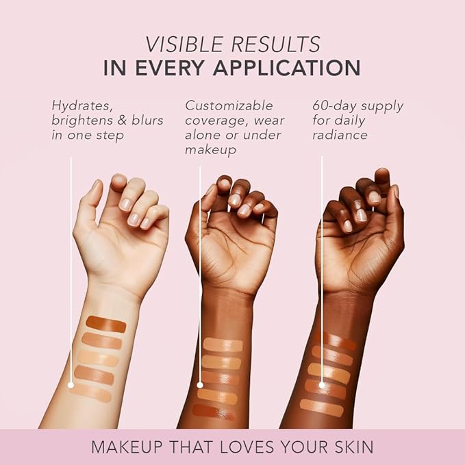 Doll 10 TCE Liquid Filter – CC Cream - Liquid Foundation - Lightweight Tinted Moisturizer & Skin Tint - Blurs Pores & Fine Lines - Vegan - Clean Makeup - [Medium] - 30 Day Supply