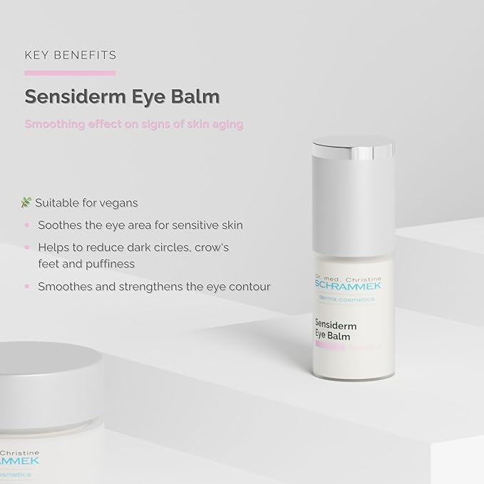 Schrammek Sensiderm Eye Balm – Intensive Care for Dark Circles, Puffiness, and Crow’s Feet – Gentle Formula with Eyebright and Centella Asiatica – Smooths and Hydrates – Dr
