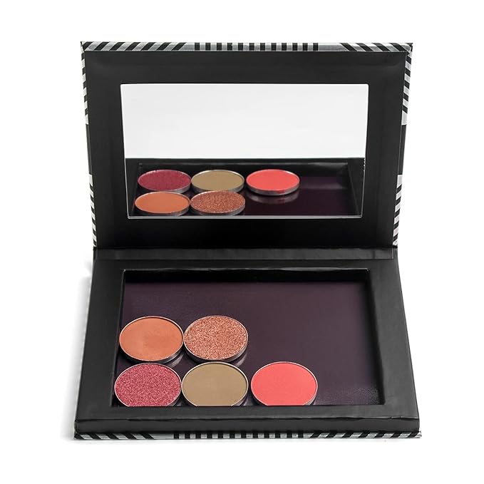 TUOKING Makeup Magnetic Palette with Mirror and 20Pcs Metal Stickers Empty Storage Palette for Eyeshadow Powder Highlighter