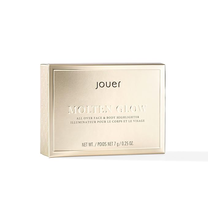 Jouer Molten Glow All Over Face & Body Highlighter & Travel Brush Set - Luminizing Makeup - Shimmer & Highlight Powder
