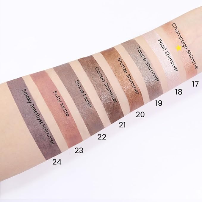 evpct 2Pcs Cream Eyeshadow Sticks Set for Eyes Waterproof, Champagne Shimmer Matte Eye shadow Stick Pencil Pen Bulk sombras en crema para ojos 17+17