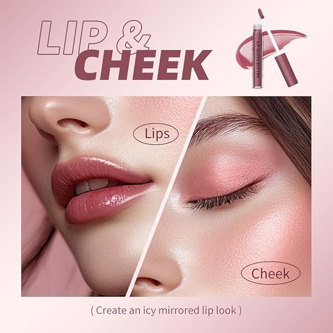 Brown Nourishing Lip Plumper Gloss, Orange Moisturizing High Shine Lip Glow Oil, Long Wear Hydration Mini Liquid Lipstick Makeup, Fresh Lightweight Glossy Plumping Lip Gloss for Women (08#)