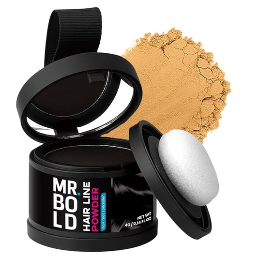 Mr Bold Hairline Powder - Instantly Conceals Hair Loss, DARK BLONDE Root Touch-Up Scalp Hair Color for Gray Coverage, Hair Shadow Thin Hair Powder for Women and Men 4g