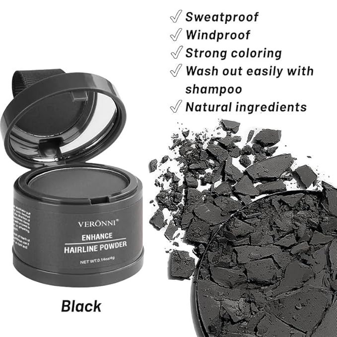 Hairline Powder Root Touch Up Hair Color, Instant Hairline Powder for Thinning Areas and Gray Hair Coverage, Natural and Non-greasy Root Cover up for Women and Men (Ash Brown, 01)