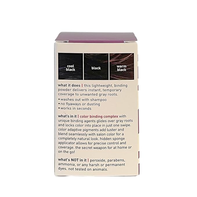 Root Touch Up Powder for Black Hair by Style Edit | Cover Color Grays and Roots Coverage Concealer Mineral Infused Binding Hairline