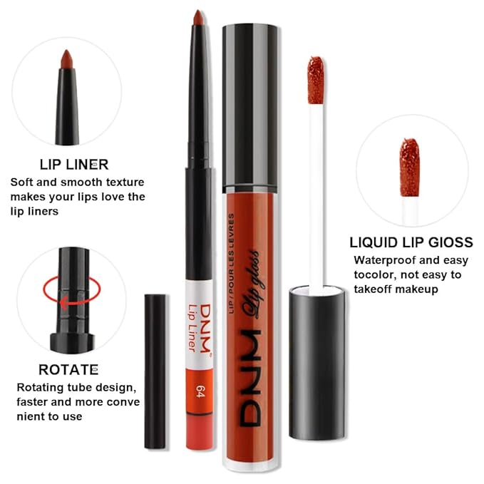 evpct 2Pcs Vivid Red Matte Lip Liner and Lipstick Combo Set for Women, Red Lip Combo Set Liquid Lips Stick Gloss and Lipliner Stain Set Long Lasting Waterproof, Lips Makeup 24 Hours labiales originale