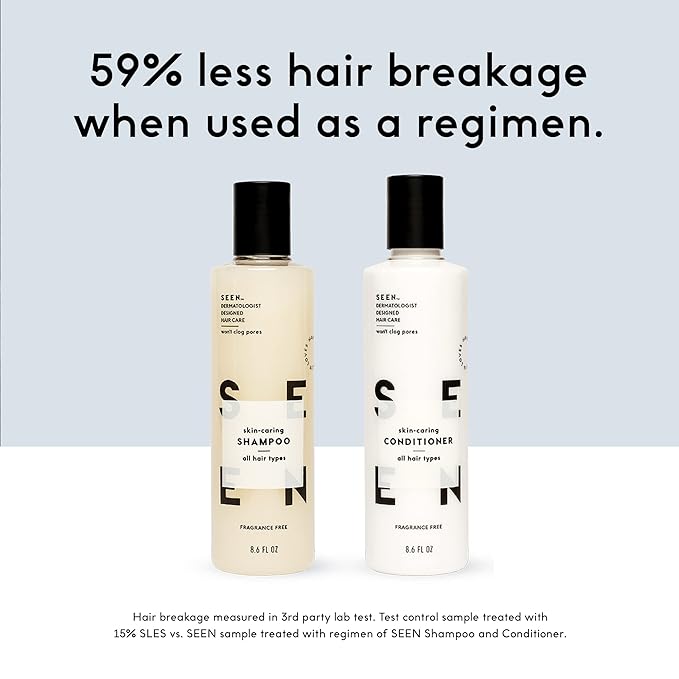 SEEN Conditioner Eco-Refill, Fragrance Free - Non-Comedogenic & Hair Conditioner- Dermatologist-Developed - Safe for Sensitive & Acne Prone Skin
