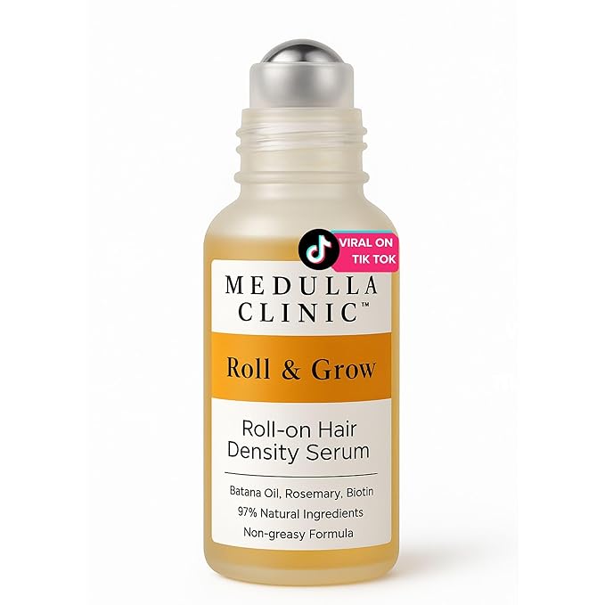 Hair Growth Serum Roll On with Batana, Rosemary & Biotin - Natural Scalp Treatment for Thinning Hair for Men & Women - Non-Greasy Easy Application - 1 fl oz | 30 ml