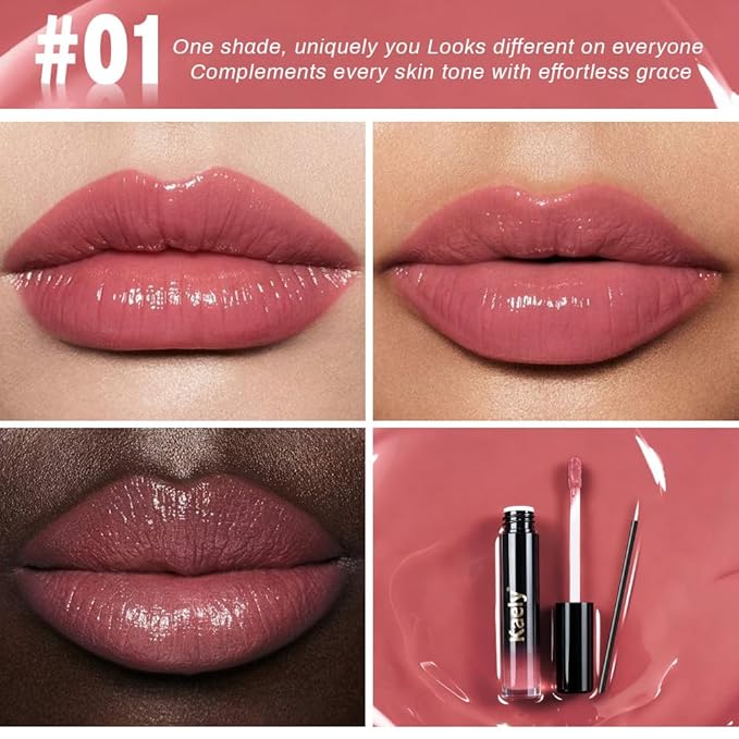 Kaely Longwear Shine Lipstick for Women, Highly Pigmented Liquid Lip Color Makeup, Non-Transfer Lip Gloss Stain Waterproof Smudge Proof 24 Hour, Glossy Finish, Vegan & Cruelty-free, 01 CHEEKY