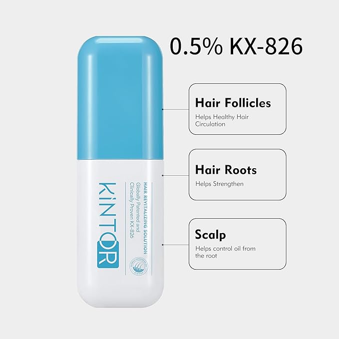 0.5% KINTOR KX-826 Hair Growth Spray,Oil Control Strengthen Hair,Hair Regrowth Products for Women&Men,Basic,300ml