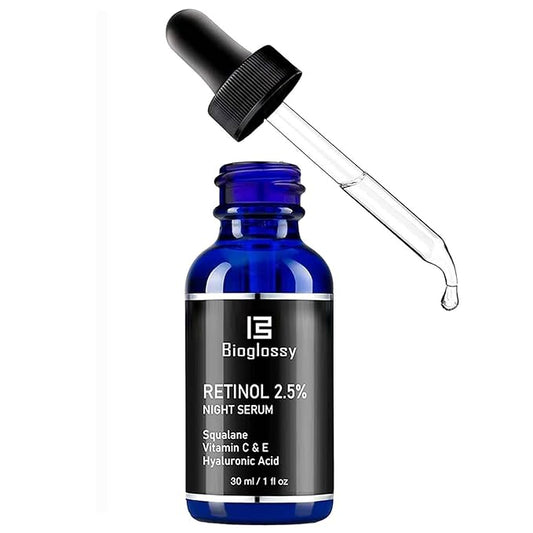 Retinol Serum for Face, 2.5% Retinol Intense Night Serum with Squalane,Vitamin C & E & B3,Hyaluronic Acid for Lines, Wrinkles & Premature Sun Damage to Resurface & Hydrate 30 ml/ 1 Fl oz