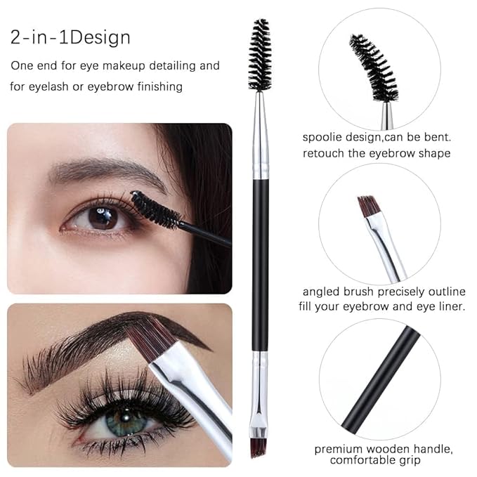 Eyelash Brush Separator with Comb kit, Lash Wand Fan Tool for Eyebrow Application, Prevents Clumping, Easy-to-Use Cosmetic Brush