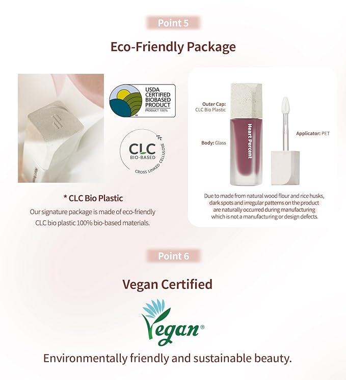 Heart Percent Dote On Mood Blurry Fog Tint, Velvety Matte Soft & Fuzzy Creamy Lightweight Vegan Lip Stains with Personal Color Analysis, #05. Petal Rose