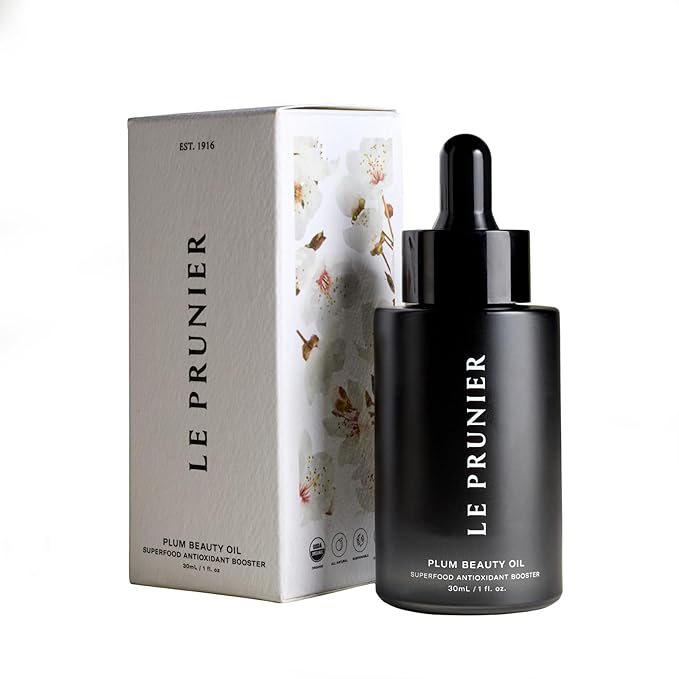 Le Prunier Plum Beauty Oil – Superfood Antioxidant Facial Oil | Vegan, Non-Comedogenic, Multi-Use Moisturizing Oil for Face, Hair & Body | Hydrating, Clean, Cruelty-Free Skincare | 1 fl oz