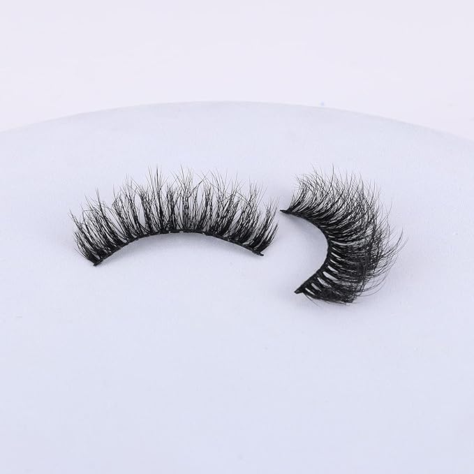 8D Fluffy Lashes False Eyelashes Wispy Faux Mink Lashes Light Weight Fake Eyelashes Cat Eye Lashes 7 Pairs Pack