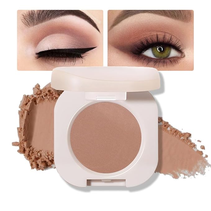 Matte Eyeshadow Monochrome, Dark Nude Eye Shadow Makeup, Neutral Matte Pressed Powder, Single Vegan Eyeshadow, Highly Pigmented Natural Eyeshadow Palette, Single Long Lasting Deep Nature Eye Make 05#