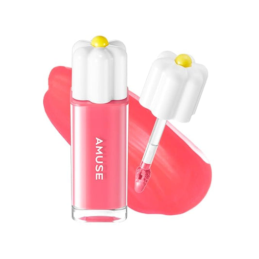 Amuse SEOUL Daisy Flower Dew Tint 02 BREEZE | 35% High-moisture Water Tint, Long-lasting, Vitamin E Acetate, Moisturizing, No Peel Off, Lip Treatment, Non Sticky, Korean Lip Tint for Dry Lips