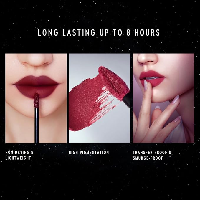 NEBULA VELVET LIP CREAM-Long Lasting Lip Stain, Waterproof and Transferproof Lip Tint, Matte Finish, Smooth Out Lip Lines, Lightweight & High Coverage, Stocking Stuffers (12 ESTELLE)