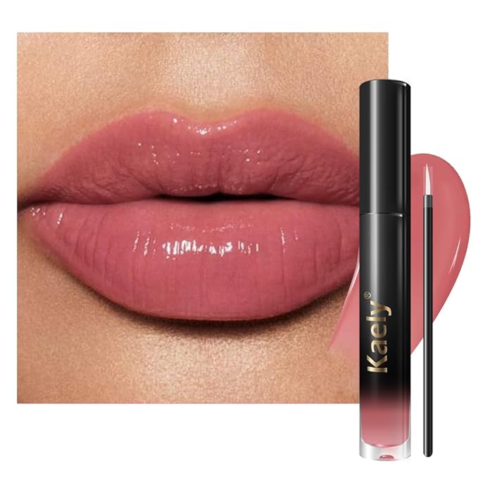 Kaely Longwear Shine Lipstick for Women, Highly Pigmented Liquid Lip Color Makeup, Non-Transfer Lip Gloss Stain Waterproof Smudge Proof 24 Hour, Glossy Finish, Vegan & Cruelty-free, 01 CHEEKY