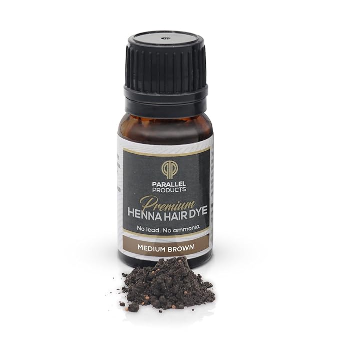 Parallel Products Spot Color Henna Kit - Henna Hair Dye - 3 grams - Tint for Professional Spot Coloring - With Mixing Dish - Covers Grey Hair - Root Touch Up (Medium Brown)