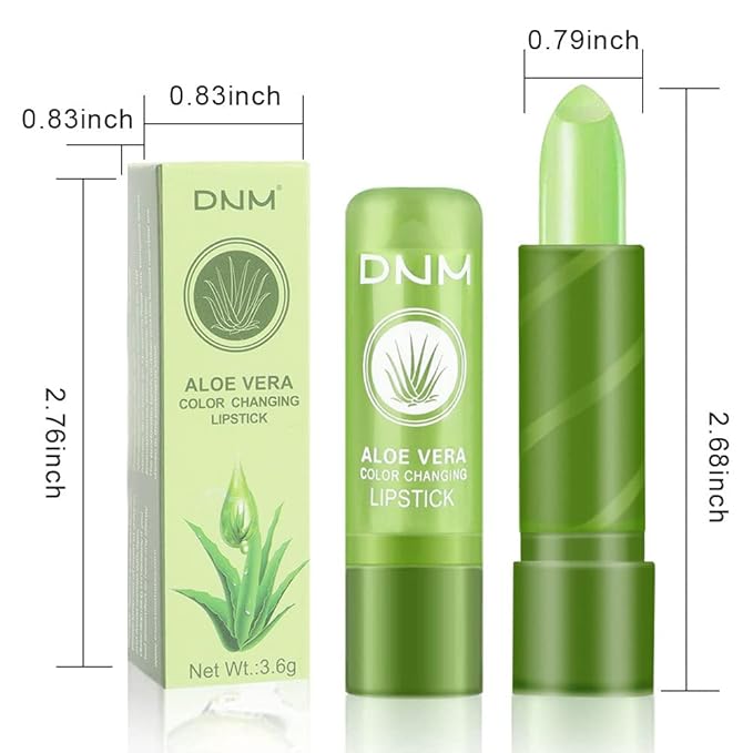 BINGBRUSH Color Changing Lipstick Long Lasting Nutritious Lip Care Magic PH Lip Balm Moisturizer Lipstick Queen, Temperature Changing LipGloss Lip Mask Makeup Set for Women (Aloe Vera)