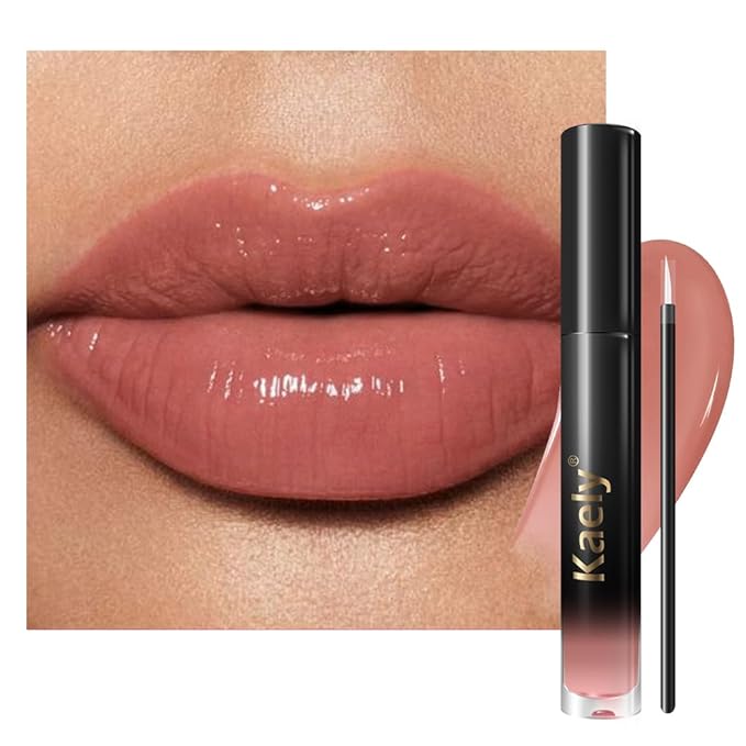 Kaely Longwear Shine Lipstick for Women, Highly Pigmented Liquid Lip Color Makeup, Non-Transfer Lip Gloss Stain Waterproof Smudge Proof 24 Hour, Glossy Finish, Vegan & Cruelty-free, 03 CAPTIVATED