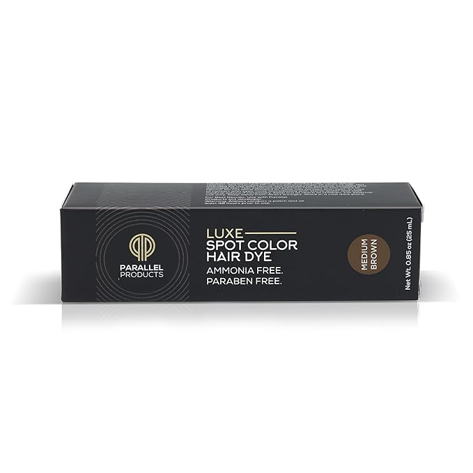 Parallel Products - Luxe Color (Medium Brown) - Cream Hair Dye - 25mL - Tint for Professional Spot Coloring - Covers Grey Hair - Root Touch-Up
