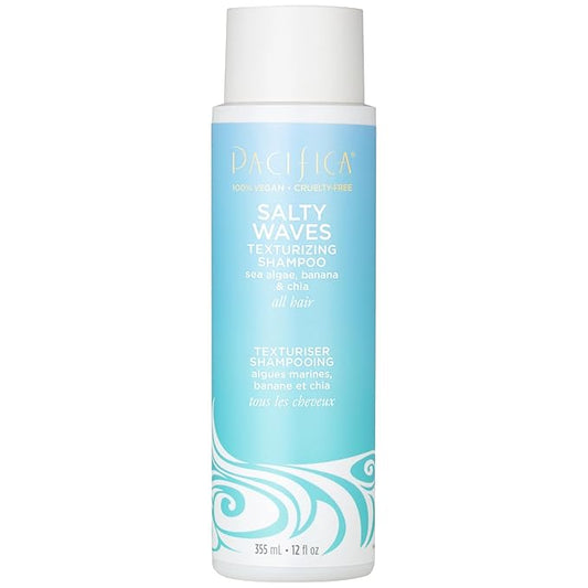 Pacifica Salty Waves Texturizing Shampoo - Beachy Textured, Messy Look, Hair Styles - Moisturizing Hair Care w/ Vitamin B & E - Banana Scent Clean Beauty Vegan & Cruelty-Free Dermatologist Tested