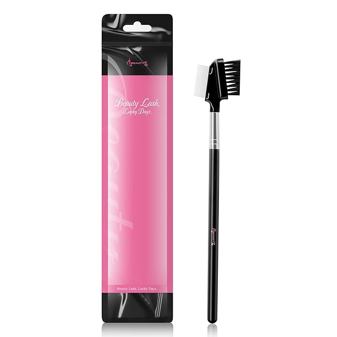 Beauty7 Eyelash Brush Eyebrow Brush Spoolie Brush Eyelash Resuable Dual Comb Stainless Steel Teeth Mascara Applicator Makeup Tool Eyebrow Eyelash
