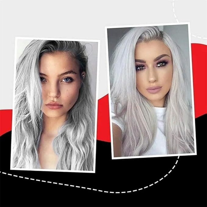 NEW Silver Gray Natural Hair Dye Cream, Unisex Silver Gray Hair Dye Cream for All Hair Types, Natural DIY Hairstyle Hair Color Girl Boy Gifts for Birthday, Party, Cosplay