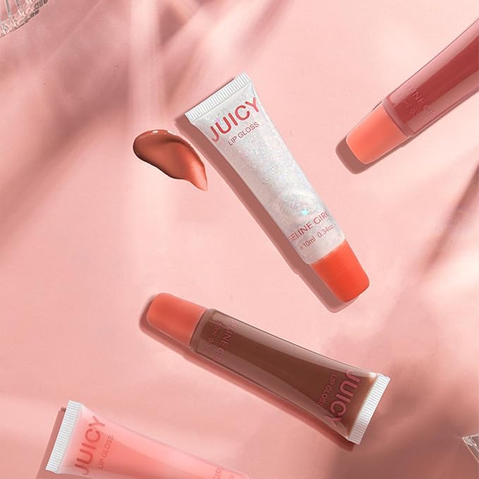Juicy Lip Gloss, Lipgloss for Women and Girls, Lip Plumper, Lip Makeup Hydrating, Tinted Lip Balm, Colorful Lipgloss Moisturizing and Vibrant #rose pink