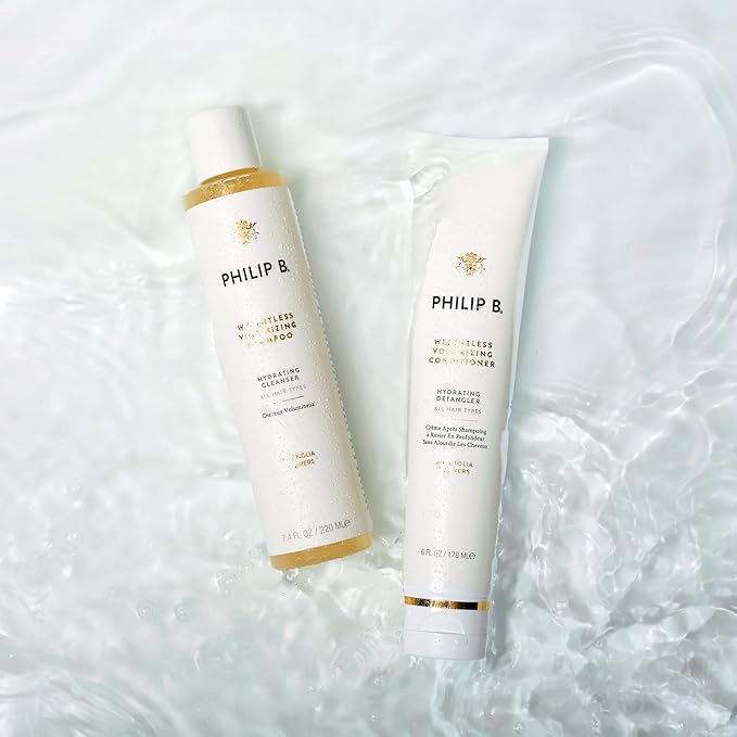 PHILIP B Weightless Volumizing Conditioner, 6 fl. oz. (178 ml) - Ultra-light Hair Detangler, Adds Extra Body and Shine