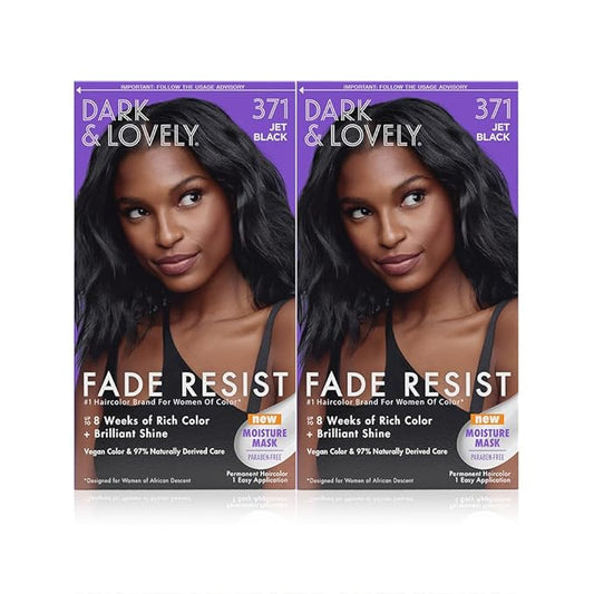 Dark and Lovely Fade Resist Rich Conditioning Color, Jet Black, 2 Count