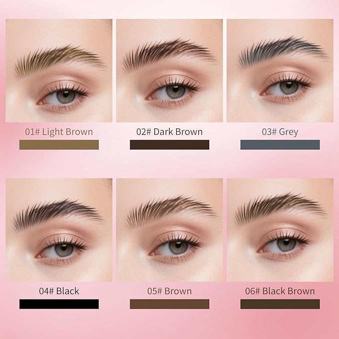 Eyebrow Pen, Waterproof Microblading Eyebrow Pencil, Eye Brown Makeup Pen with a Micro-Fork Tip for Women to Effortlessly Create Hair Like Natural Brows Black Brown