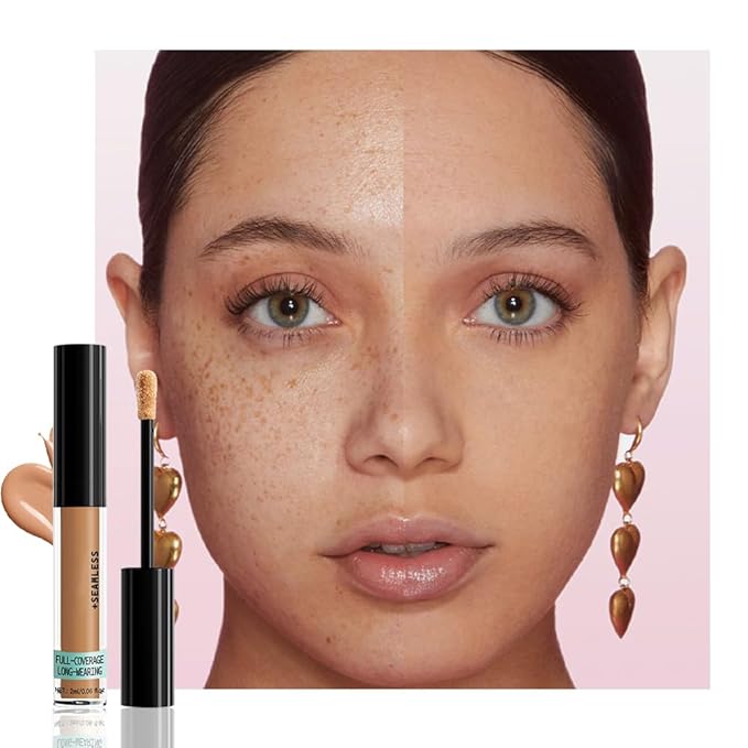 Liquid Concealer Makeup, Natural Coverage for Older Women, Under Eye Brightener Full Coverage Concealer for Dark Circles, Lightweight, Covers Oil-Free, Vegan & Cruelty-Free, 05 Medium Tan
