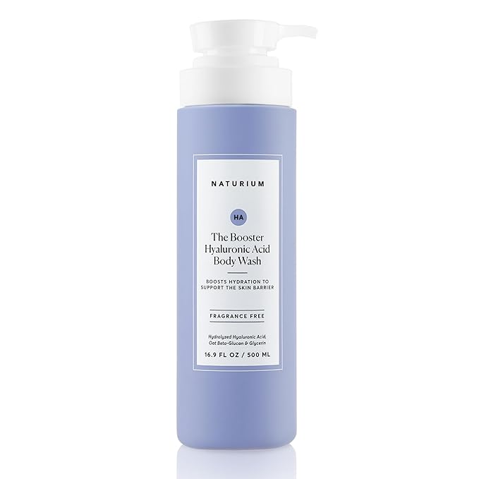 Naturium The Booster Hyaluronic Acid Body Wash, Hydrating & Moisturizing plus Minimizes Dryness, with Glycerin & Vitamin B5, 16.9 oz