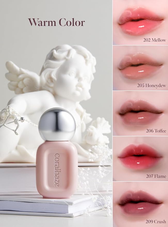Dew Drop Tint #209 Crush 4.5g, Hydrating, Glossy, Lightweight Lip Stain with High-shine, Long Lasting Color with Moisturizing Lip Oil, Dewy Finish, Korean Beauty Makeup
