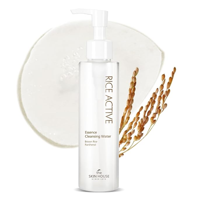 THE SKIN HOUSE Rice Essence Cleansing Micellar Water – Gentle Cleanser with Rice Extract for Hydrating | No-Rinse, Non-Irritating Makeup Remover, korean skincare | 150ml / 5.07 fl.oz
