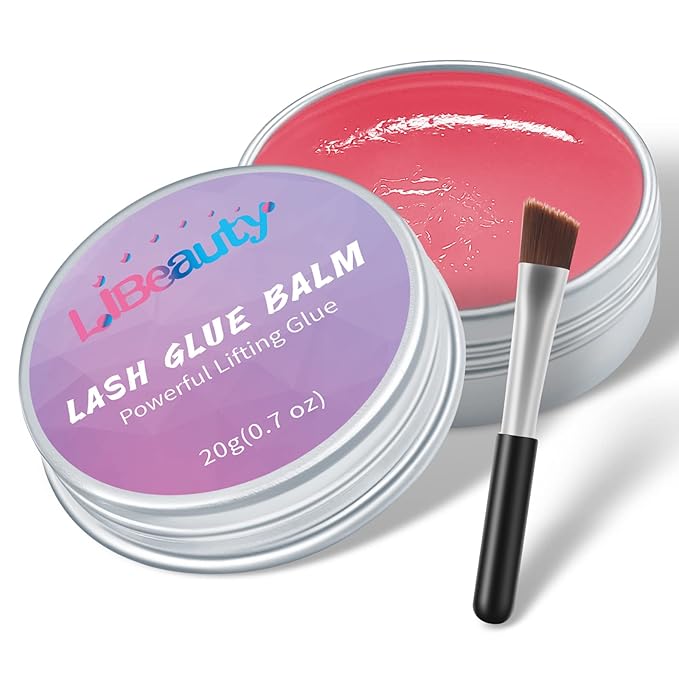Libeauty Lash Glue Balm Lash Lift Adhesive 0.71Oz/20G Strong Sticky Fruit Flavor Eyelash & Eyebrow Perm Glue Balm for Long Lasting Individual Brow Lamination Gel