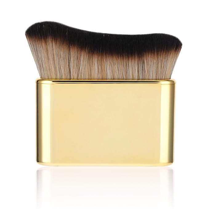 DIVINA VITAE Self Tan Brush Soft Body Makeup Brush Portable Self Tanning Brush Self Tanner Face Brush For Body & Leg Makeup（Gold）
