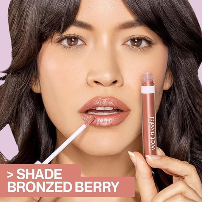 wet n wild MegaSlicks Lip Gloss, Ultra-Glossy, Vitamin-E Enriched, Ultra-Gloss High Shine Moisturizing, Cruelty-Free & Vegan - Sun Glaze