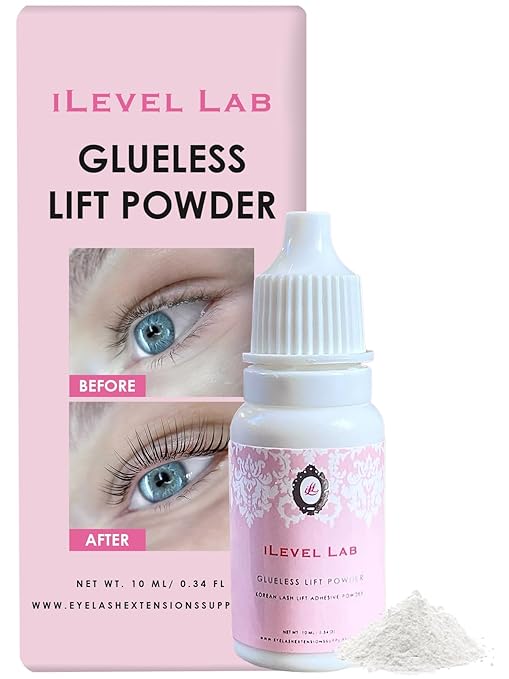 Korean Lash Lift Powder – No Glue Needed Vegan & Cruelty Free, Fast & Easy Lash Lift System, Eyelash Perm Solution Achieve Glue-Free for Lash Lift, Salon Use by iLevel Lab