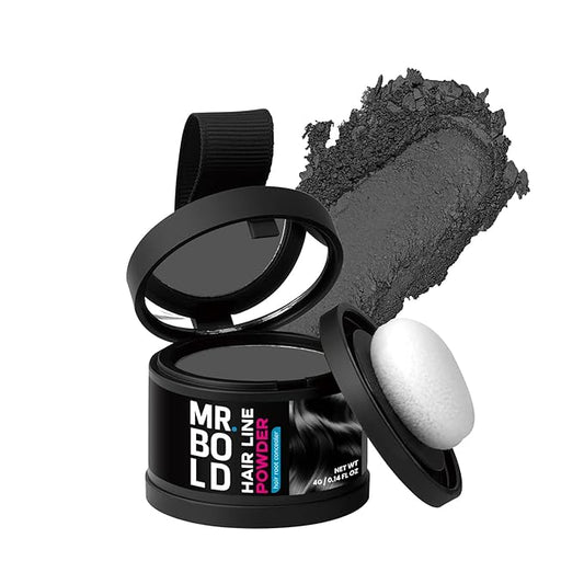 Mr Bold Hairline Powder - Instantly Hair Color Shadow Cover Gray Hair Root, GREY Root Touch Up Hair Color for Gray Coverage, Hair Shadow Toppers for Women & Men, Thin Hair Powder 4g