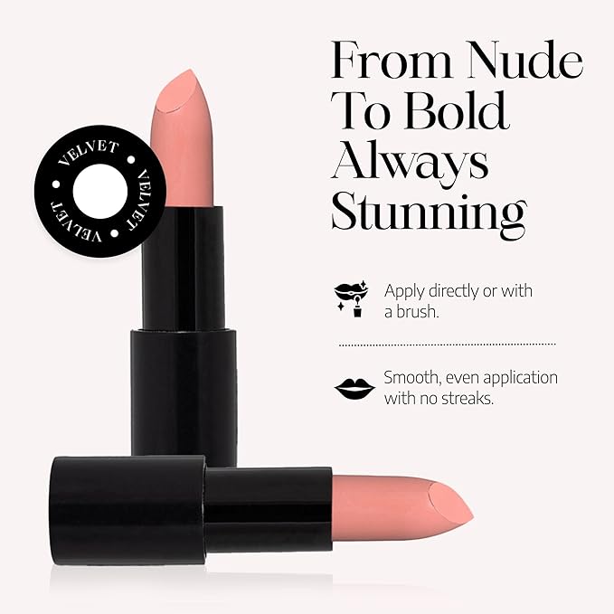 Radiant Professional Advanced Care Lipstick - Ultra Nourishing, Moisturizing Long Lasting Matte Lipstick With Vitamin E- UVA UVB Filters For Sun Protection- VELVET (01 CANTALOUPE - LIGHT PINK NUDE)