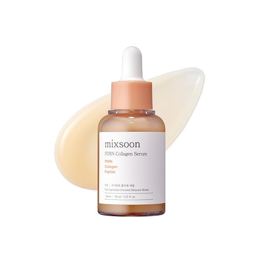 mixsoon PDRN Collagen Serum -Firming, Hydrating and Revitalizing for Face, Lightweight Peptide Hydrating Moisturizer 30ml / 1.01 fl.oz. Korean Glass Skin Care