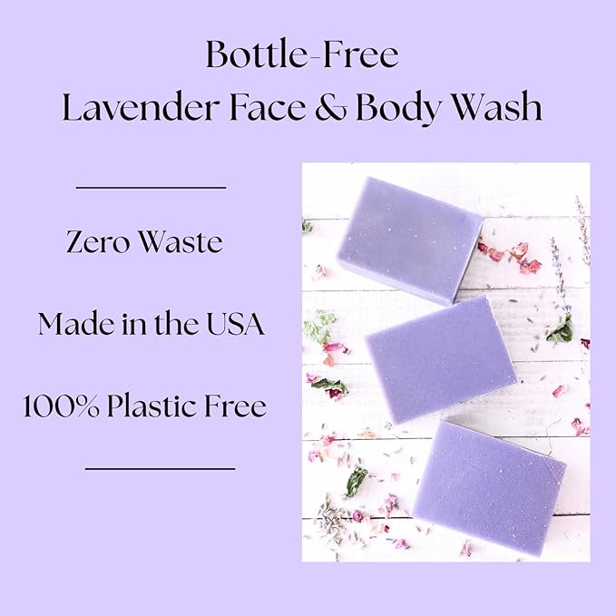 Lavender and Goats Milk Soap Bar. Natural Lavender Soap with Organic Shea Butter & Pure Essential Oils. Gentle for Face and Body. For Men, Women & Teens. Handmade in USA. 4.5 oz Bar.